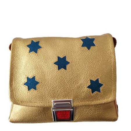 Kindertasche Sternentasche Glittertasche Schultasche gold Tasche