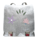 Schulthek Thek Rucksack silber Blumen Schule