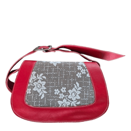 Handtasche rot, redbag, Spitzentasche